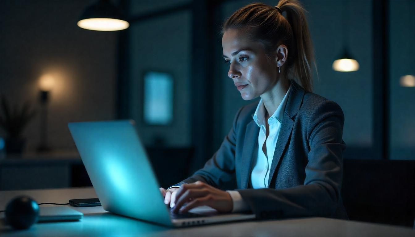 A person using a laptop with a crypto exchange website on the screen, creating an account securely.